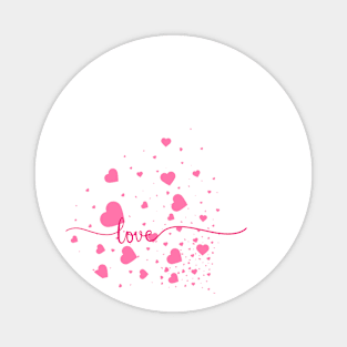 Pink Cupid with Pink hearts Magnet